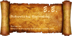 Bukovszky Barnabás névjegykártya