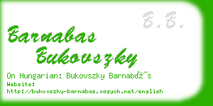 barnabas bukovszky business card